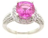 3.75ctw faceted PINK SAPPHIRE & Diamonds Legacy engagement ring   SA1600