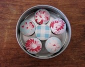 Sweet Blue and Pink Floral Magnets