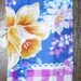 Rag Rug, Handwoven - Blue, Rose w/ Yellow (Inv. ID 1-1280)