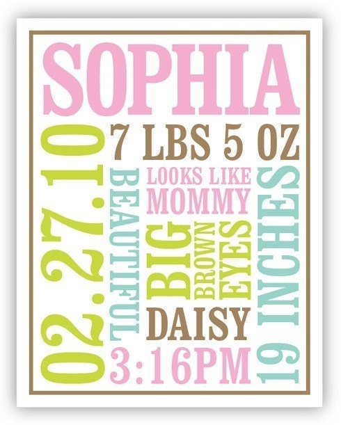 Custom Baby Birth Poster Style 1