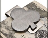 Club Money Clip by WATTO Distinctive Metal Wear- Handmade Metal Silver Colored Club Charm on Moneyclip great for groomsmens gifts