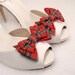 Tartan Plaid Ribbon Bow Shoe clips