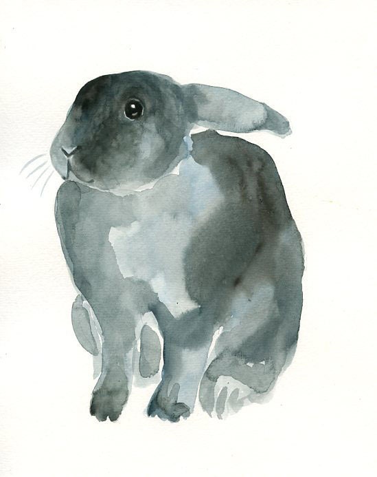 custom of your BUNNY by DIMDI Original watercolour painting 10X8inchxxxxAll the animals that you wantxxxx