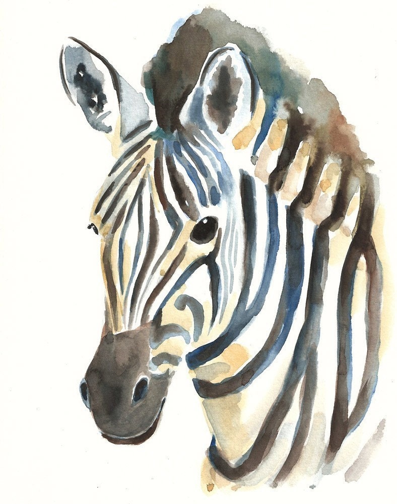 Watercolor Zebra