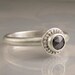 Granulated Rose Cut Black Diamond Ring in Recycled Sterling Silver- Made to Order