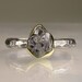 Natural Rough Black Diamond Engagement Ring - 18k Gold and Sterling