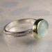 Rose Cut Aquamarine Ring - 18k and Sterling