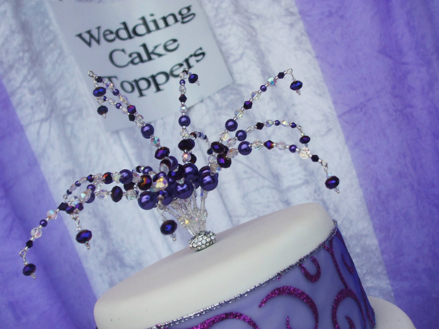 Custom made Swarovski Crystal Wedding Cake Toppers