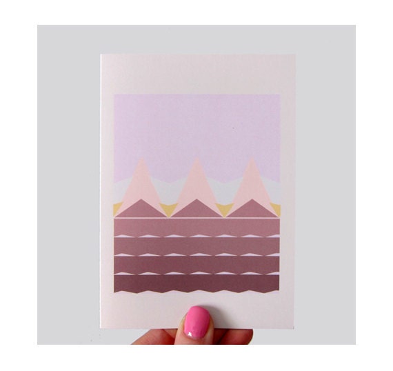 Geometric Fields Print Greeting Card