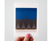 Geometric Urban Skyline Print Greeting Card