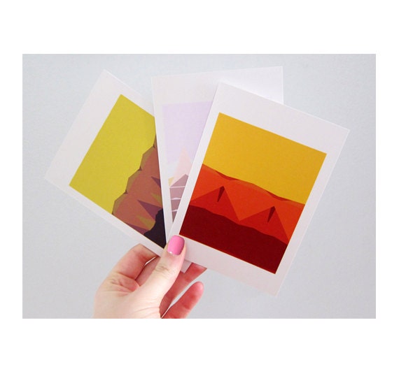 Geometric Landscapes Greeting Card Set