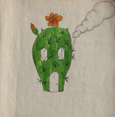 Succulent House Braille Illustration