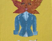 Ruby Leaf Person Mixed Media Original Art