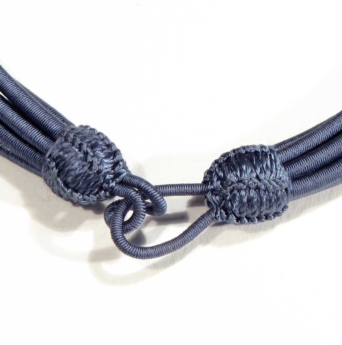 Holiday necklace SALE! BLUE GREY necklace made of silk fabric