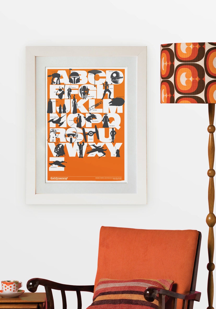 STar Wars Inspired Alphabet (Orange-Dark Grey)