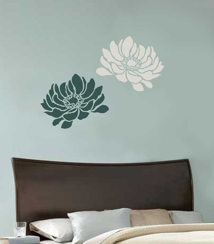 Flower Stencil Anemone Grande SM - Reusable stencils better than decals - DIY decor