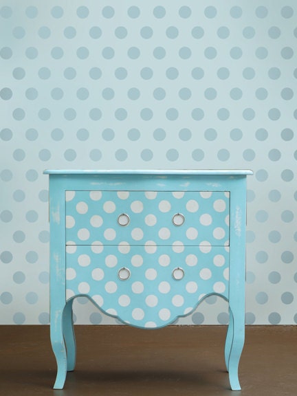 Wall stencil Polka Dot Allover SM - Easy wall decor for Nurseries, Kids Rooms