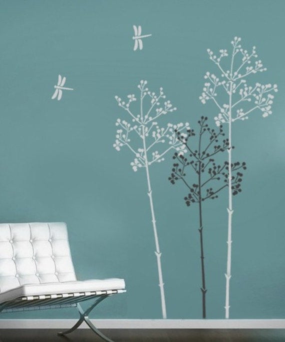 Large Stencil Going to Seed - Easy reusable wall stencils better than Decals