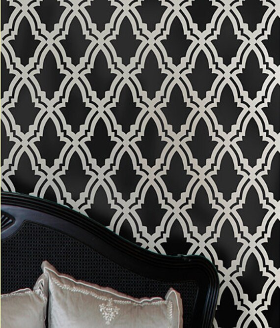 Moroccan Stencil Oasis - Beautiful stencils just like wallpaper - DIY wall decor