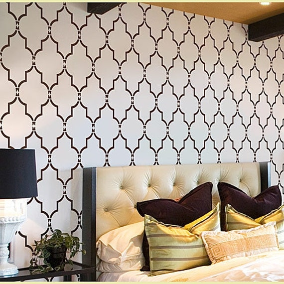 Stencil Marrakech Trellis Short version - Reusable stencils for Walls and Fabrics