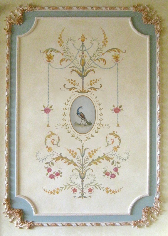 Wall stencil Marie-Antoinette Grand Panel LG - amazing detail - French decor