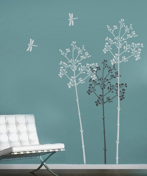Large Stencil Going to Seed - Easy reusable wall stencils better than Decals