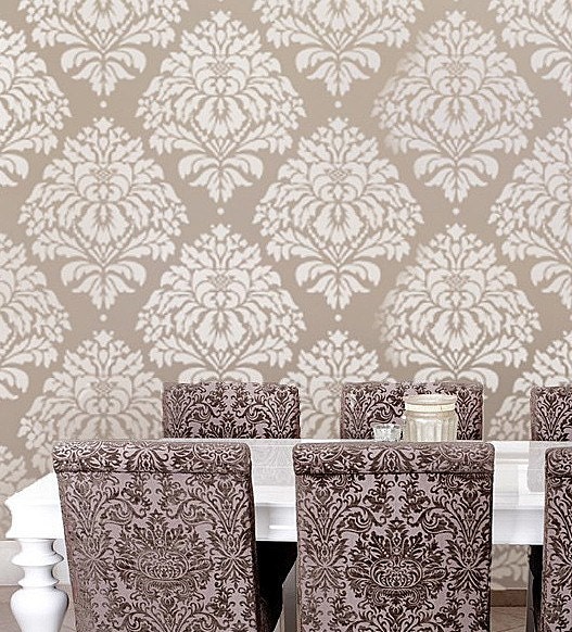 Wall Stencil Damask Kerry LG - Reusable stencils for DIY wall decor