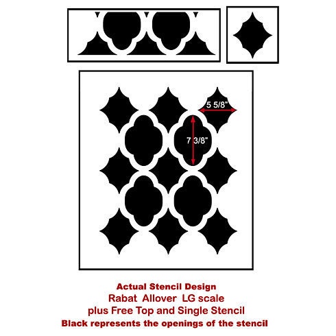 Moroccan Stencil Design Rabat LG - Reusable stencils for walls - DIY decor
