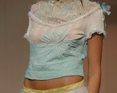 Hand-knit women's hemp shirt