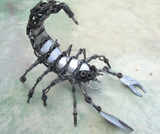 Scorpion Insect Heavy Metal Gears Sculpture Oversized