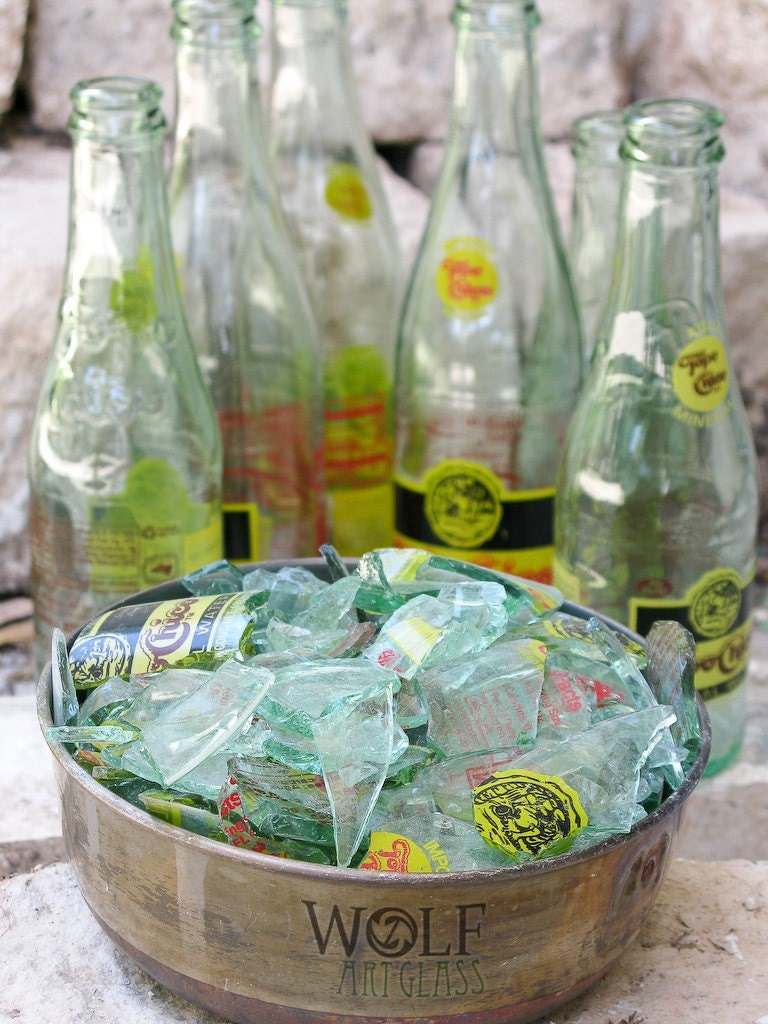 TURD BALL Recycled Glass Bottle Etched Ball Ornament Blown Upcycled Glass Quirky Gag Gift