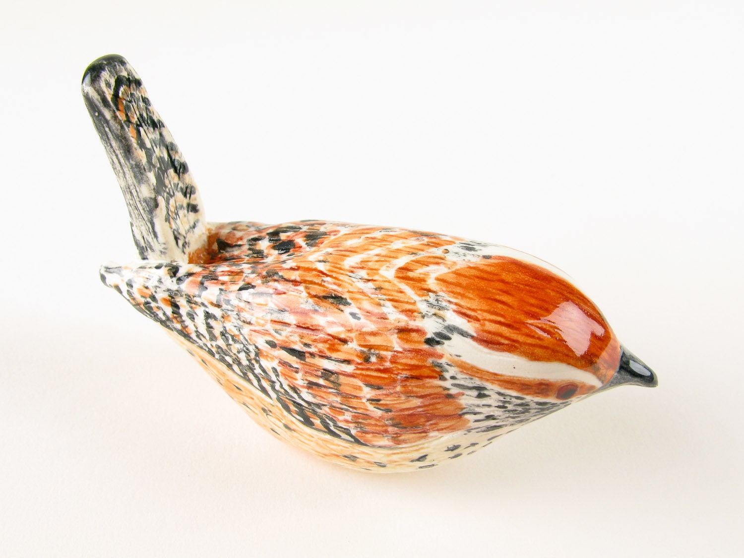 Ceramic Bird Hand Formed Cactus Wren