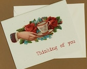Thinking of You With Love, Blank Card, Victorian style