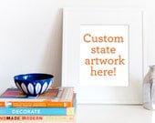 25% Off Spring Sale // Create Your Own Custom State Love Artwork // 8x10 Digital Print