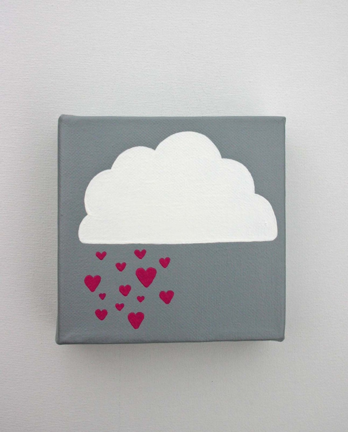 Affordable Original Painting, Wall Art, Home Decor - Rain Cloud (5 x 5 Canvas)