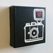 Camera, Lomography, Diana Mini, I heart photography - Affordable Original Painting, Wall Art, Home Decor (6 x 6 Canvas)
