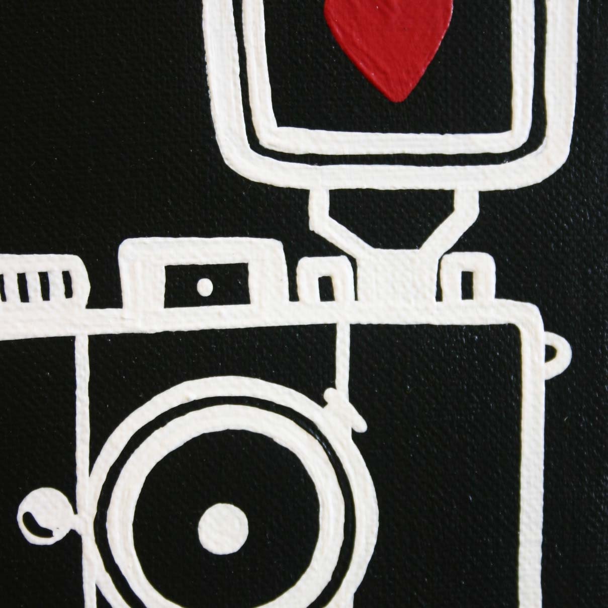 Camera, Lomography, Diana Mini, I heart photography - Affordable Original Painting, Wall Art, Home Decor (6 x 6 Canvas)