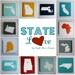 State Love CHOOSE your STATE or COUNTRY - Affordable Original Painting, Wall Art, Home Decor - Made to Order  (8 x 8, 8 x 10 Canvas)