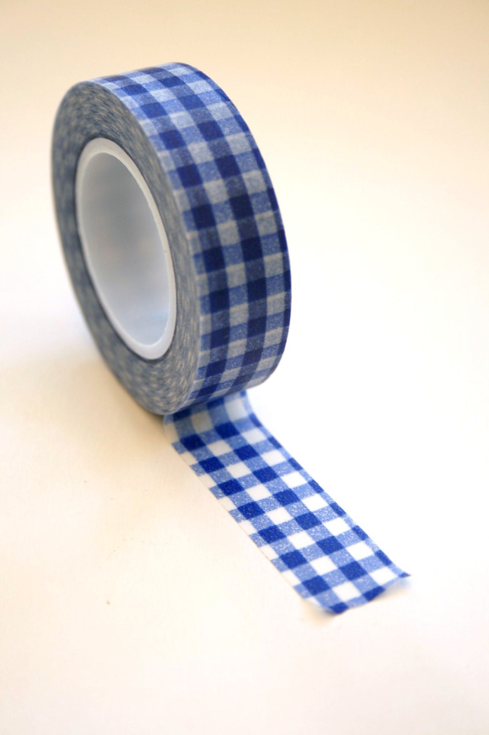 Washi Tape - 15mm - Blue Gingham Check - Deco Paper Tape No. 80