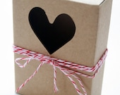 Heavy Kraft Cardboard Boxes set of 24 - Heart Cut Out - Perfect Size for GIfts or Packaging Valentines