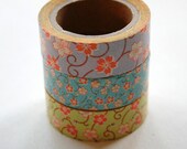 Washi Tape Set - 15mm - Combination X - Florals - Three Rolls Deco Masking Tape