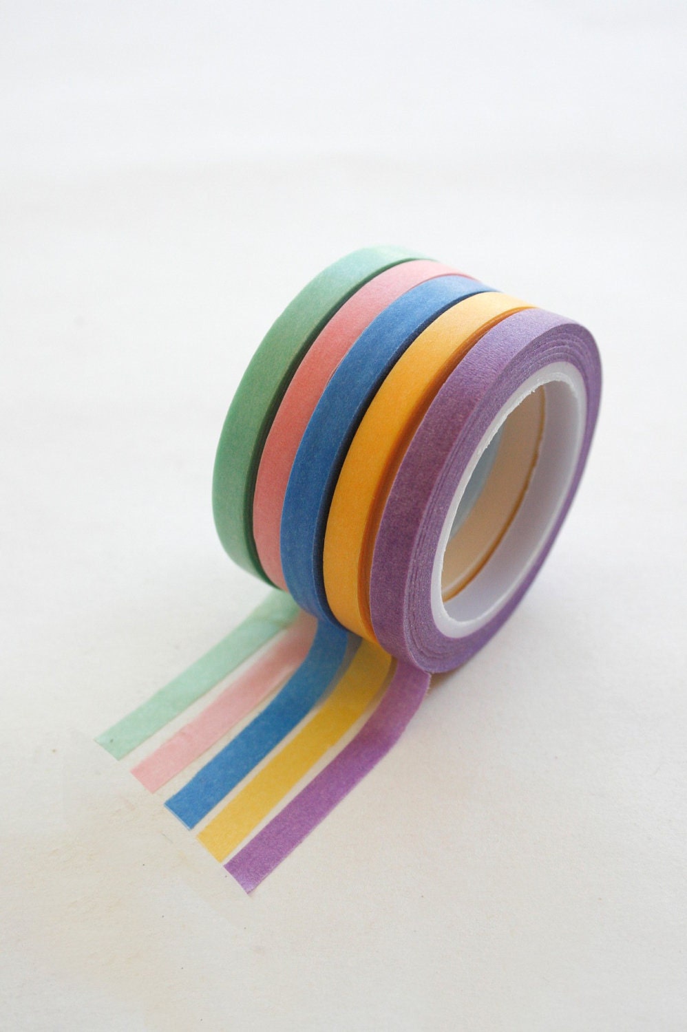 Washi Tape Set - 6mm - Spring Pastels - Five Rolls Washi Tape