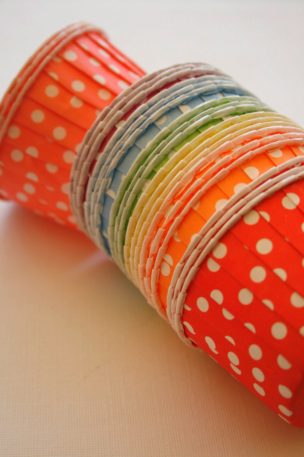 Polka Dot Nut or Portion Paper Baking Cups Variety Pack - Rainbow Mix - set of 21
