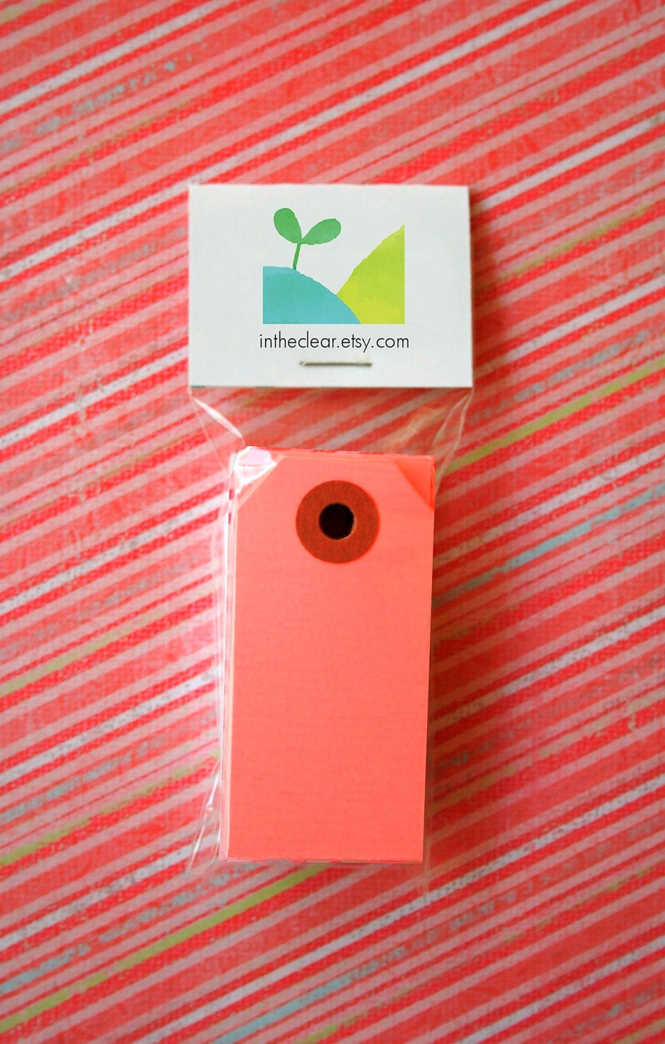 Mini Shipping Paper Tags - Sixteen Colors Available - 1.375 x 2.75 - Pack of 25 - Pink