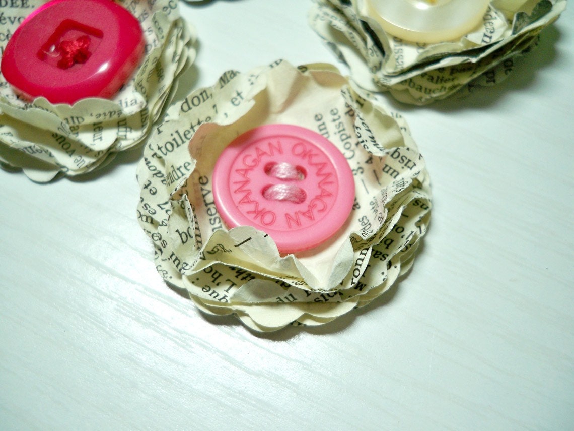 french paper button flowers