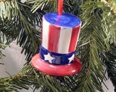 Ceramic Ornament Americana Hat