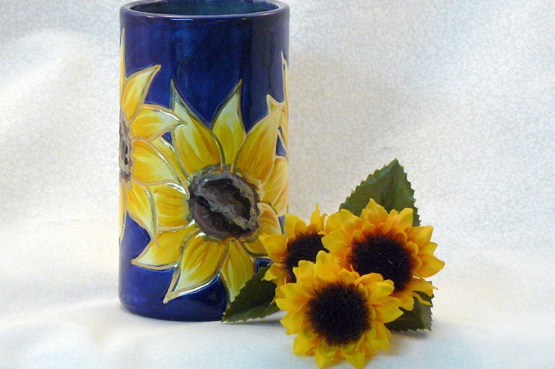 Ceramic Pencil Holder - Sunflower Pencil Holder