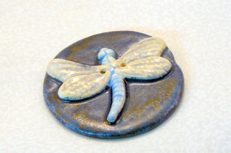 Ceramic Dragonfly Button