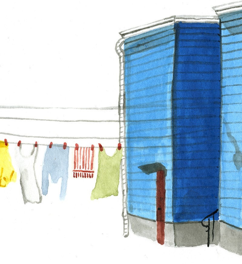 Laundry on the Line - Print -