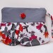 Pleated Wristlet / Clutch in Bright Floral Print on White FREE SHIPPING